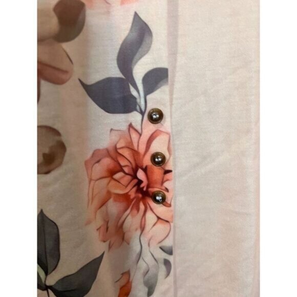 Women's Short Sleeve Crewneck Shirts Loose Casual Floral Blouse NWOT - Picture 6 of 7